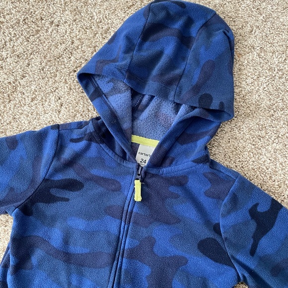 Carters toddler baby boy blue camo zip up jacket sweater size 24 months - Picture 4 of 7